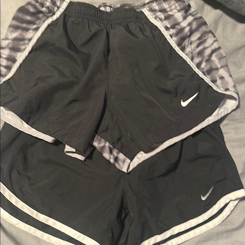 Nike Dark Gray and White Athletic Shorts